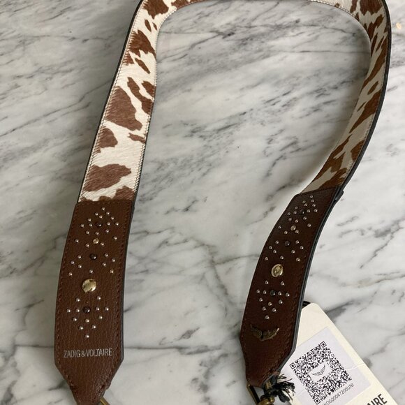 ZADIG & VOLTAIRE Shoulder Strap / Bag Strap (Reversible - Cow Print / Brown) - Picture 6 of 8